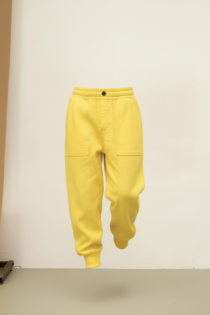 Pantalon Baggy Jaune Ample Sport Décontracté Enfant - Molleton - vue 3