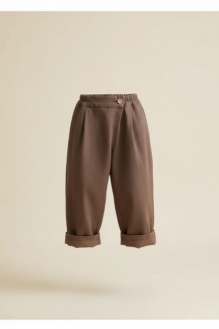 Pantalon Baggy Marron Coton Ample Décontracté Enfant - vue 3
