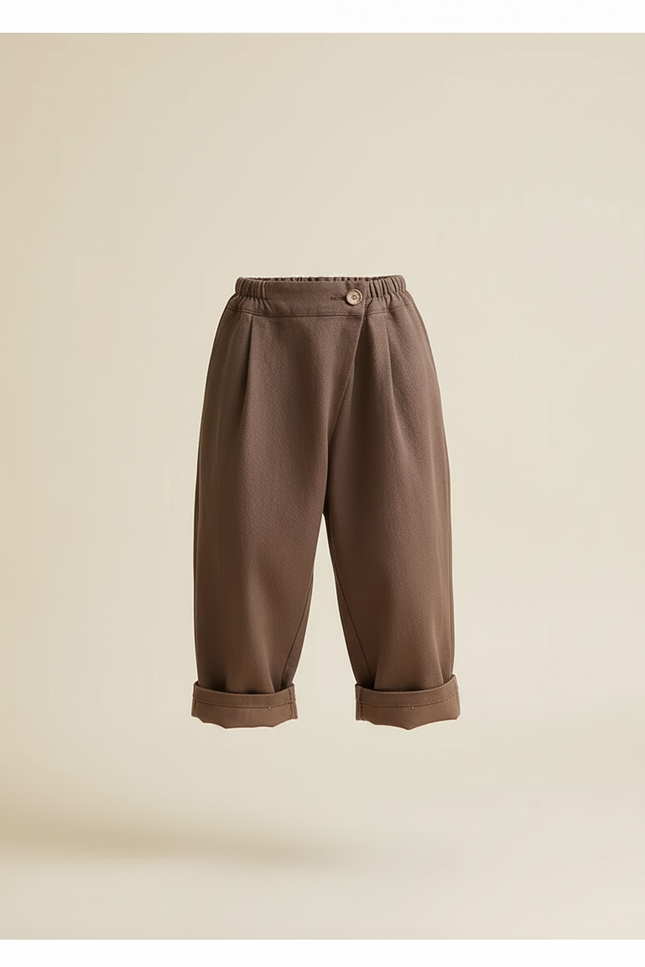 Pantalon Baggy Marron Coton Ample Décontracté Enfant - vue 3