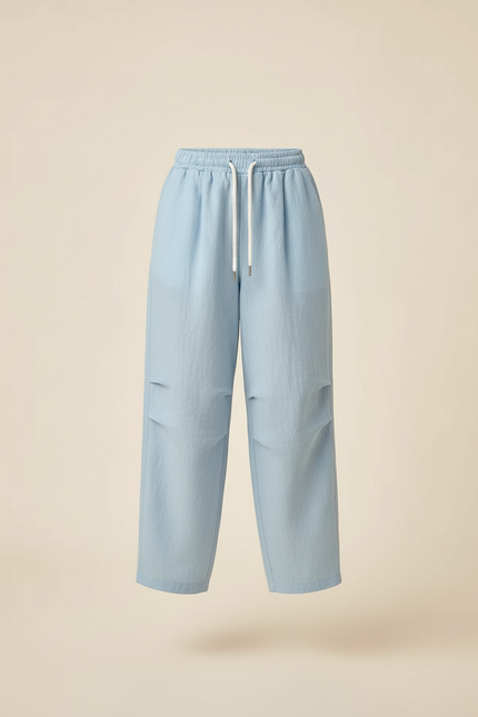 Pantalon Baggy Bleu Clair Ample Coton Décontracté Fille - Lin - vue 3