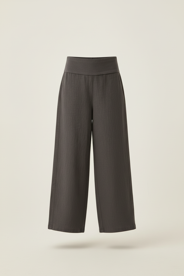 Pantalon Baggy Gris Ample Décontracté Confortable Fille - Lin - vue 3