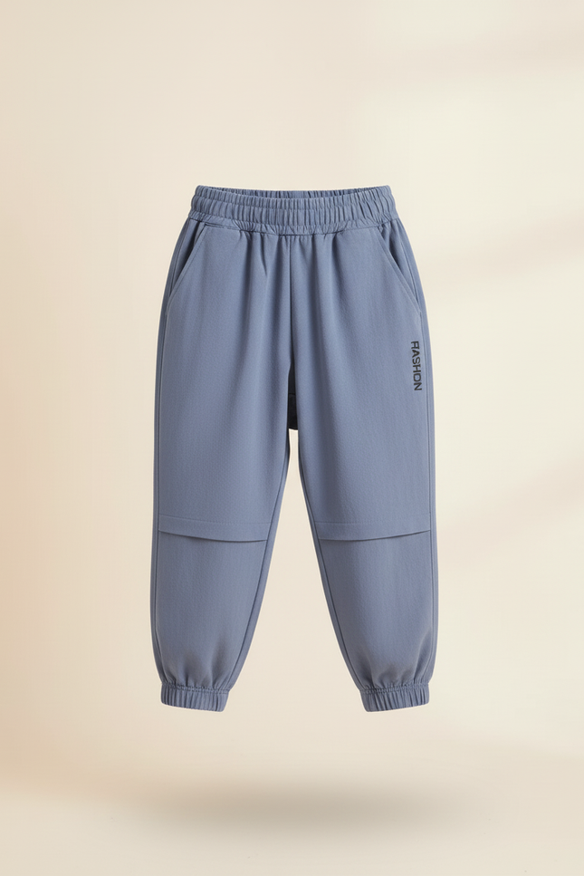 Pantalon Baggy Bleu Gris Coton Ample Garçon Sport - vue 3