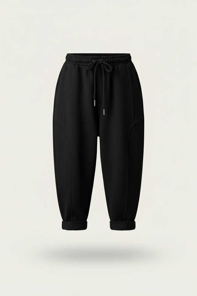 Pantalon Baggy Garçon Noir Jogging Coton Streetwear - Molleton - vue 3