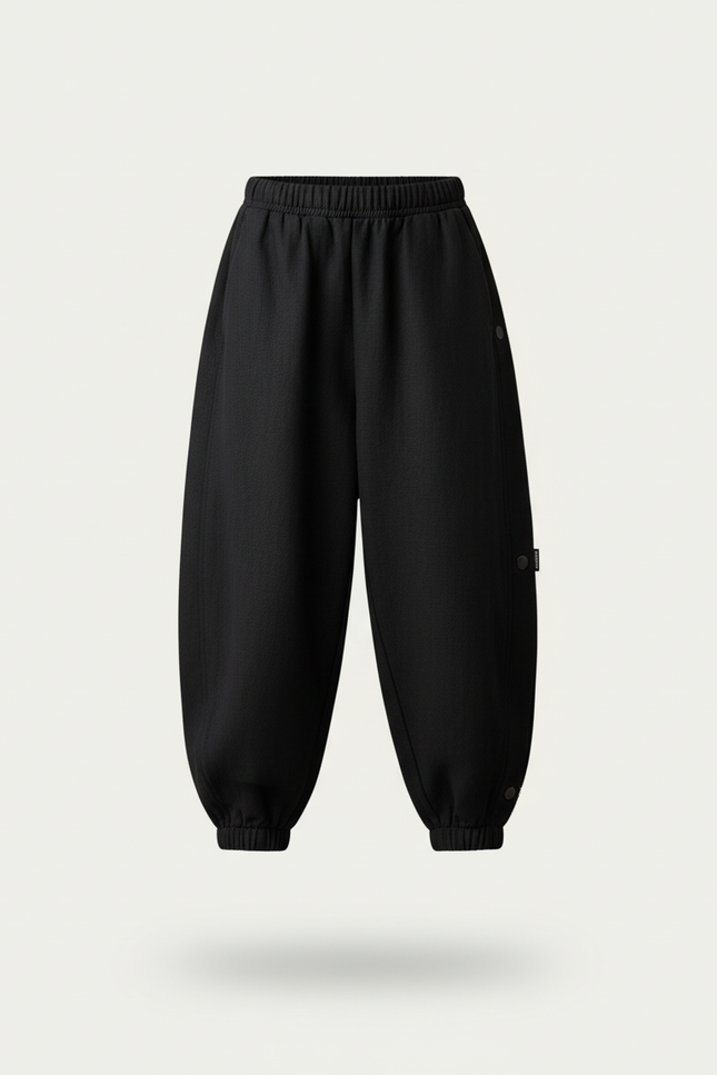 Pantalon Baggy Noir Ample Coton Enfant Casual - Molleton - vue 3