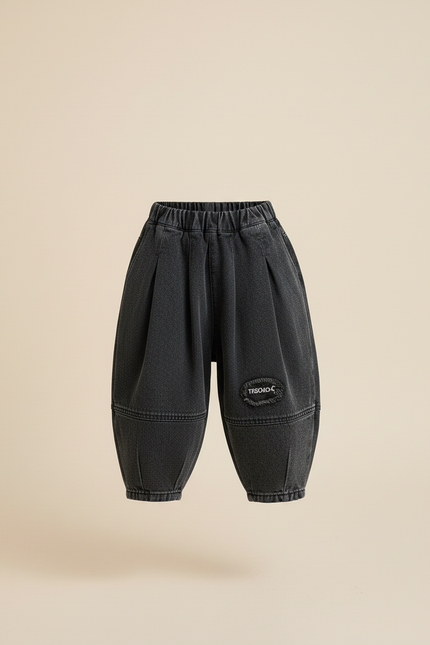Pantalon Baggy Noir Ample Délavé Garçon Décontracté - Jean - vue 3