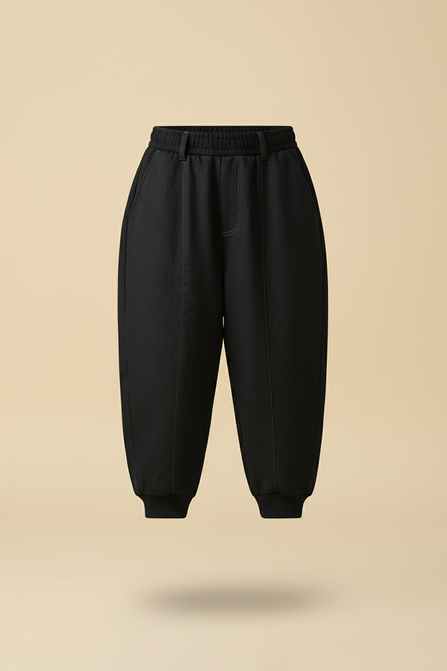Pantalon Baggy Noir Ample Coton Élastique Enfant - Molleton - vue 3