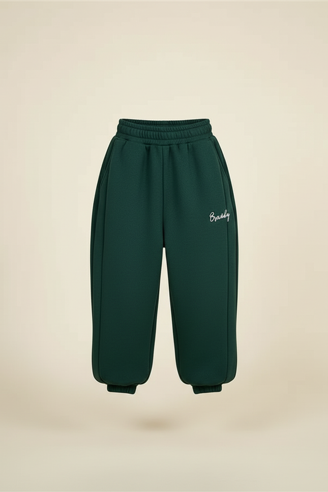 Pantalon Baggy Vert Ample Brodé Décontracté Garçon - Molleton - vue 3