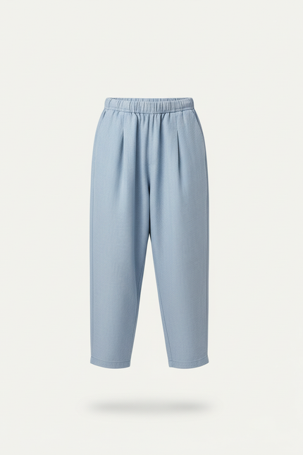 Pantalon Baggy Bleu Clair Ample Plissé Coton Enfant - vue 3