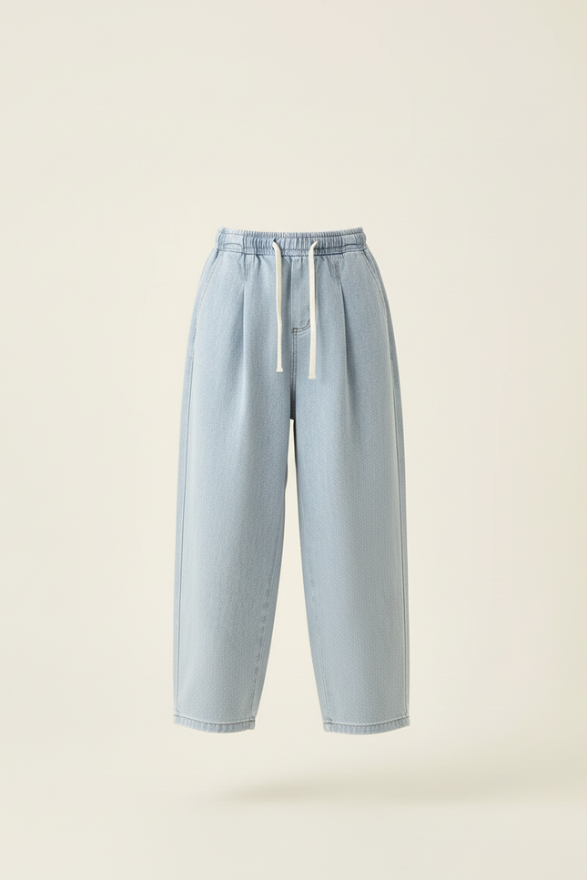 Pantalon Baggy Bleu Jean Ample Sport Décontracté - vue 3