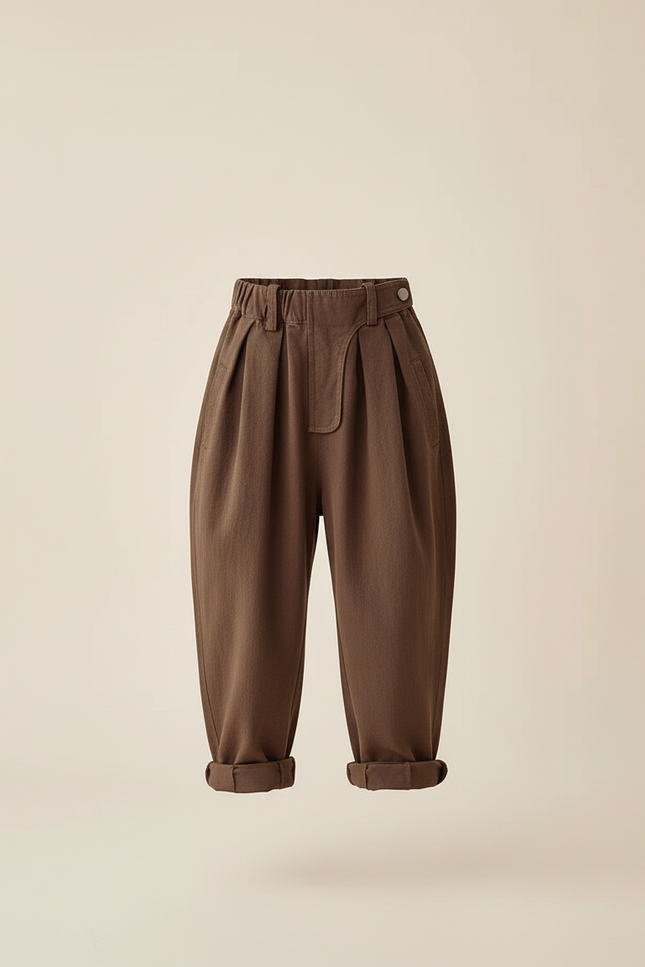 Pantalon Chino Baggy - Marron Gabardine - vue 3