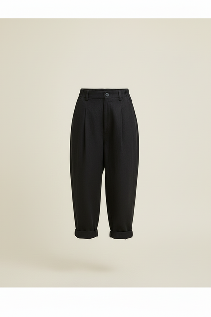 Pantalon Baggy Noir Ample Plissé Coton Enfant - vue 3