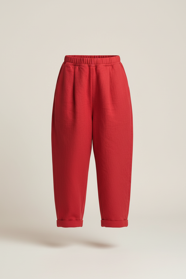 Pantalon Baggy Rouge Ample Confortable Enfant - Molleton - vue 3