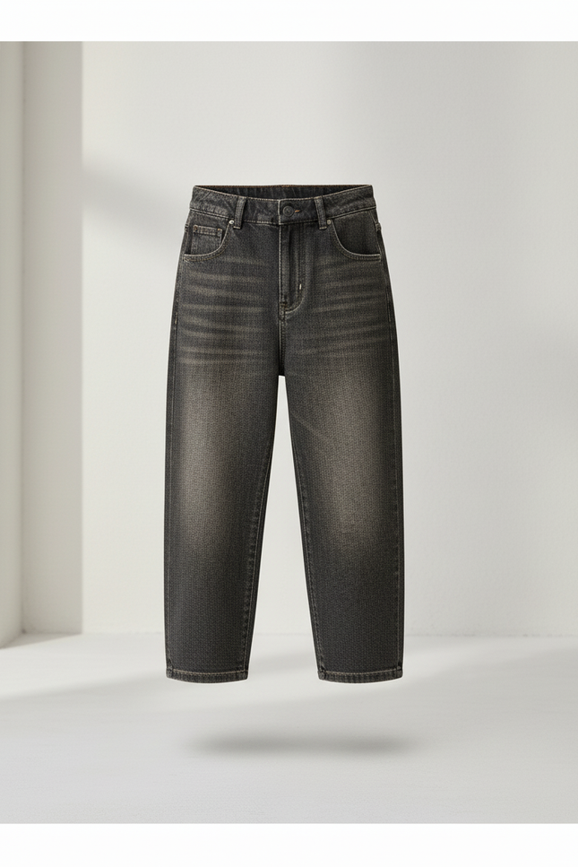 Pantalon Baggy Jean Gris Ample Enfant Décontracté - vue 3