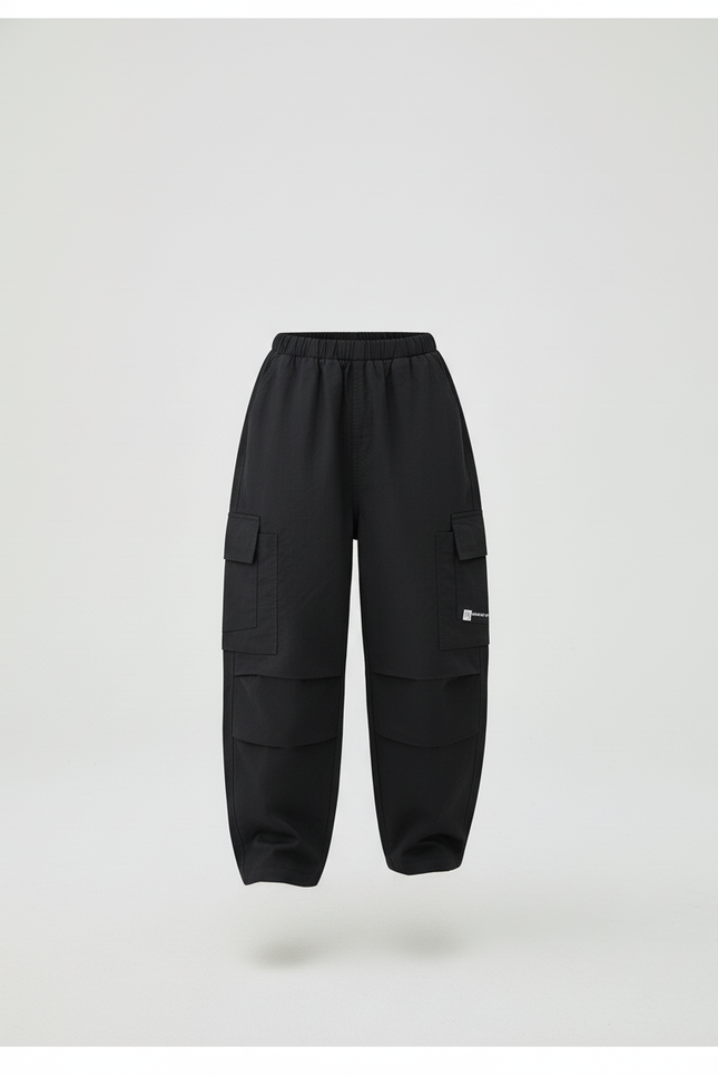 Pantalon Baggy Noir, Ample, Cargo, Coton, Streetwear, Unisexe - Toile - vue 3
