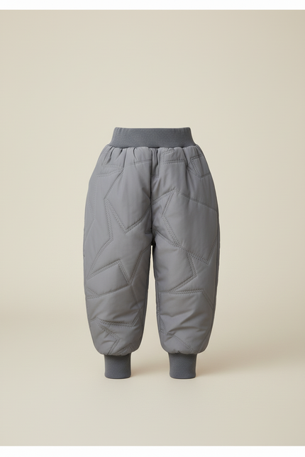 Pantalon Baggy Gris Matelassé Étoiles Chaud Enfant - Polyester - vue 3