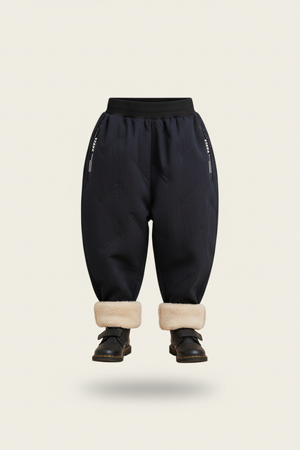 Pantalon Baggy Noir Matelassé Doublé Polaire Hiver - Polyester - vue 3