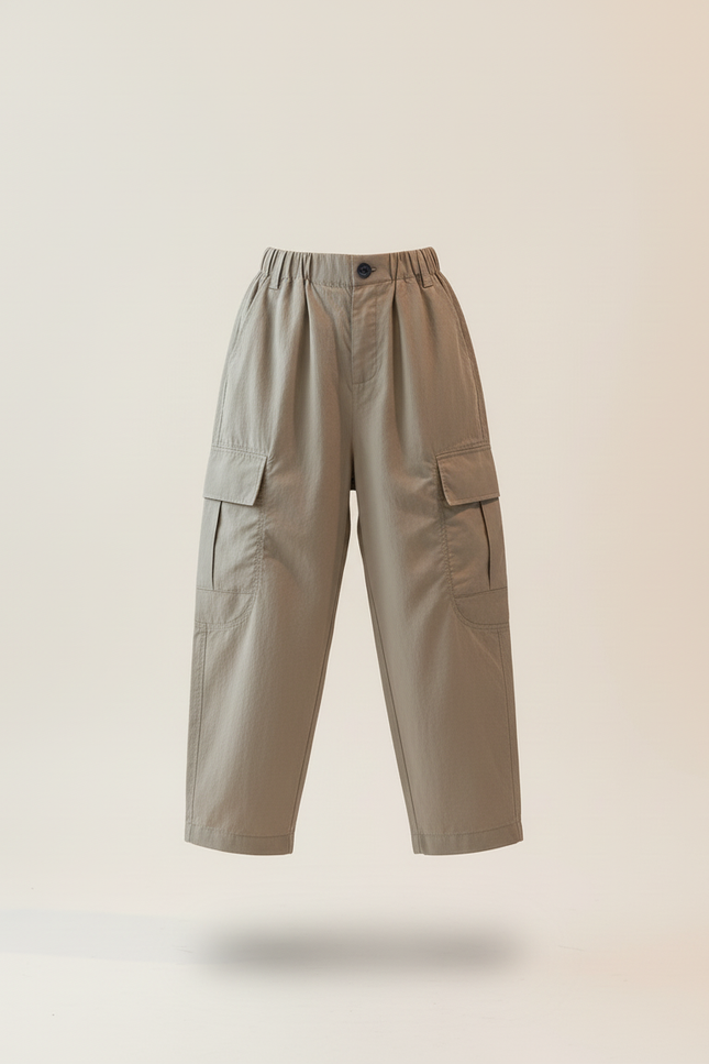 Pantalon Baggy Kaki Cargo Ample Coton Fille - vue 3