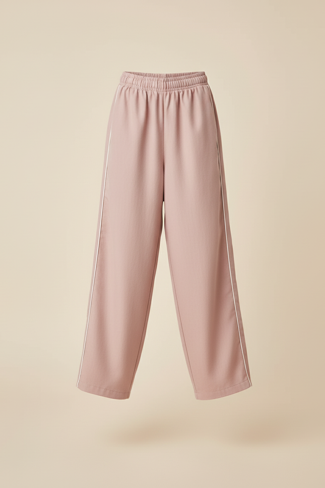 Pantalon Baggy Rose Fluide Rayures Blanches Fille - Viscose - vue 3