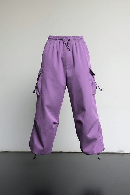 Pantalon Baggy Violet Ample Cargo Streetwear Homme - Polyester - vue 3