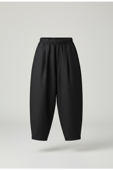 Pantalon Baggy Noir Coton Ample Décontracté Enfant - Lin - vue 3