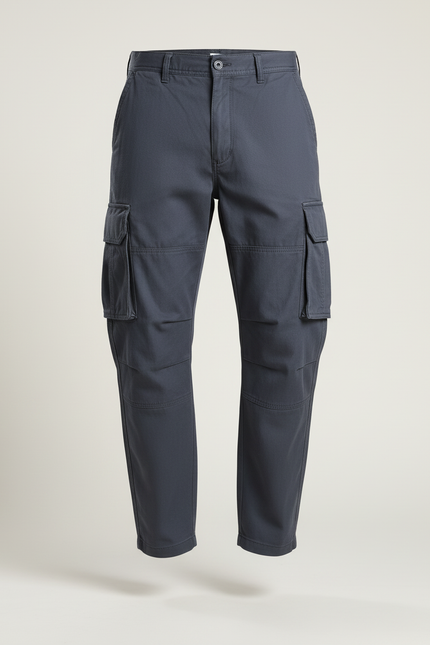 Pantalon Baggy Gris Foncé Coton Cargo Ample Homme - vue 3