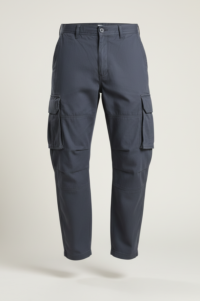 Pantalon Baggy Gris Foncé Coton Cargo Ample Homme - vue 3