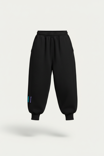 Pantalon Baggy Noir Coton Ample Confortable Garçon - Molleton - vue 3