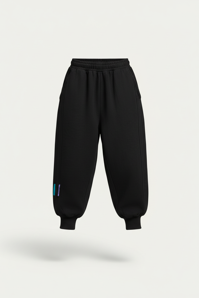 Pantalon Baggy Noir Coton Ample Confortable Garçon - Molleton - vue 3
