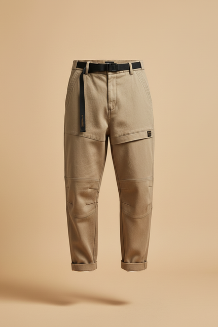 Pantalon Baggy Kaki Ample Coton Décontracté Homme - Toile - vue 3