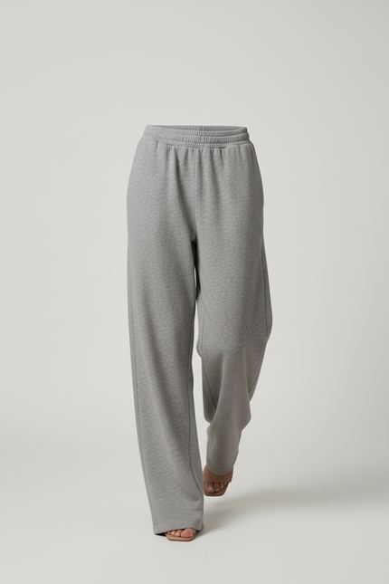 Pantalon Baggy Gris Ample Confortable Décontracté - Molleton - vue 3