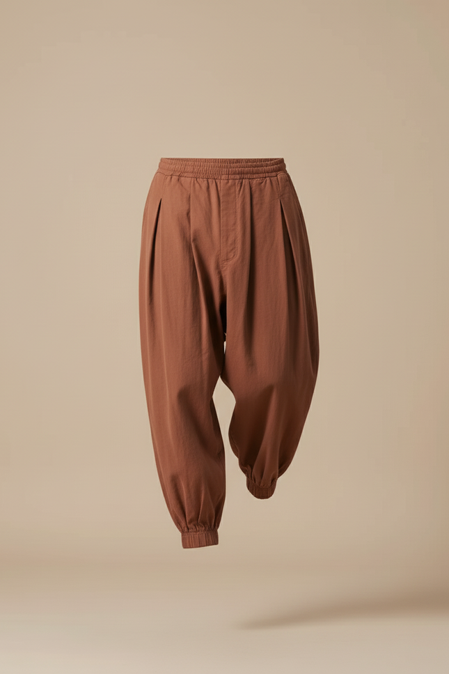 Pantalon Baggy Marron Coton Harem Confortable Homme - vue 3
