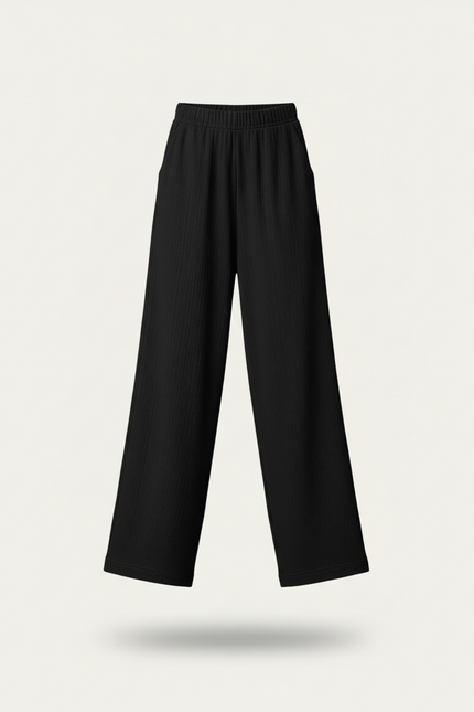 Pantalon Baggy Noir Ample Fluide Décontracté Léger - Viscose - vue 3