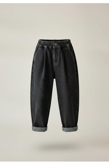 Pantalon Baggy Denim Noir Ample Enfant Décontracté - Jean - vue 3