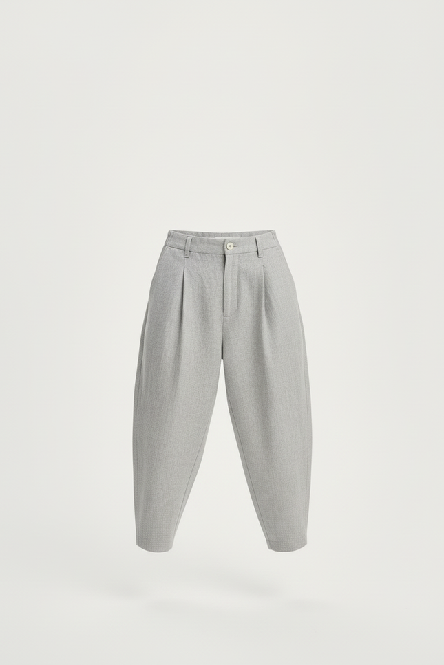 Pantalon Baggy Gris Plissé Ample Coton Enfant - vue 3