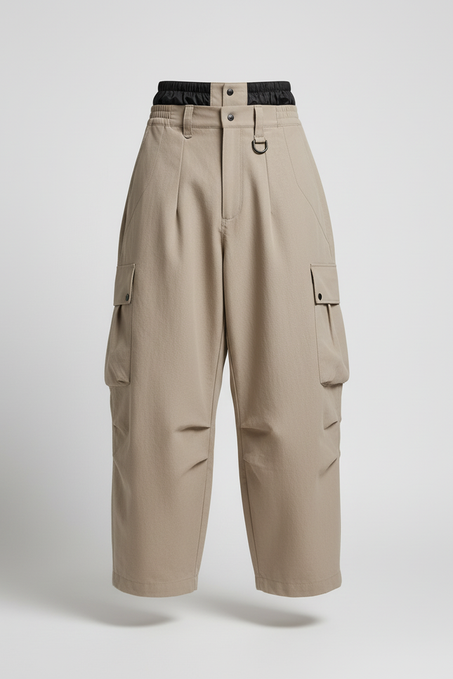 Pantalon Baggy Beige Cargo Ample Confortable Homme - Gabardine - vue 3
