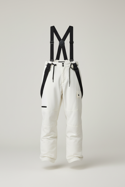 Pantalon Baggy Blanc Imperméable Bretelles Ski Snowboard - Polyester - vue 3