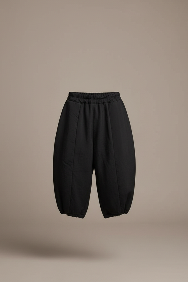 Pantalon Baggy Noir Ample Coton Élastiqué Garçon - vue 3