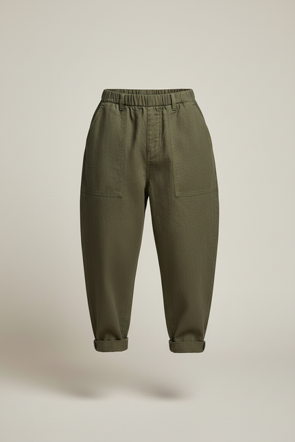 Pantalon Baggy Vert Kaki Coton Ample Enfant - vue 3
