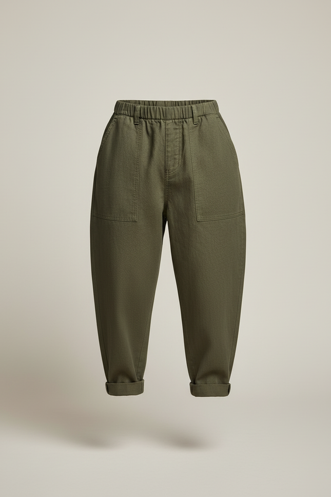 Pantalon Baggy Vert Kaki Coton Ample Enfant - vue 3