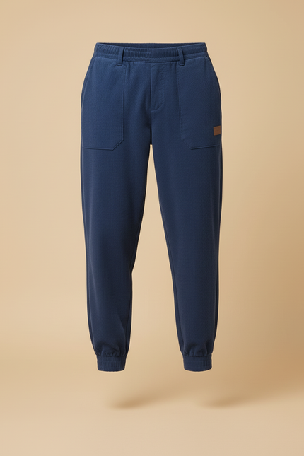 Pantalon Baggy Côtelé Bleu Décontracté Ample Homme - Marine Cordé - vue 3