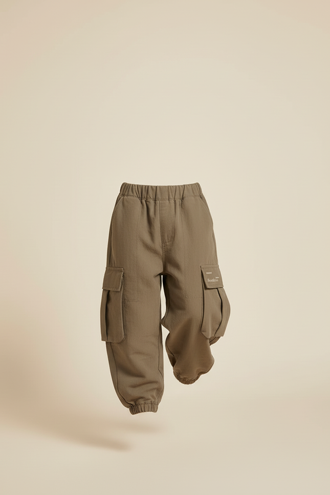 Pantalon Baggy Kaki Coton Cargo Garçon Décontracté - vue 3