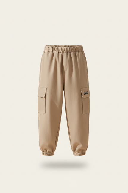 Pantalon Baggy Cargo Beige Décontracté Enfant Coton - vue 3