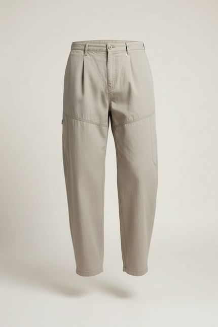 Pantalon Baggy Beige Coton Ample Cargo Homme - Toile - vue 3