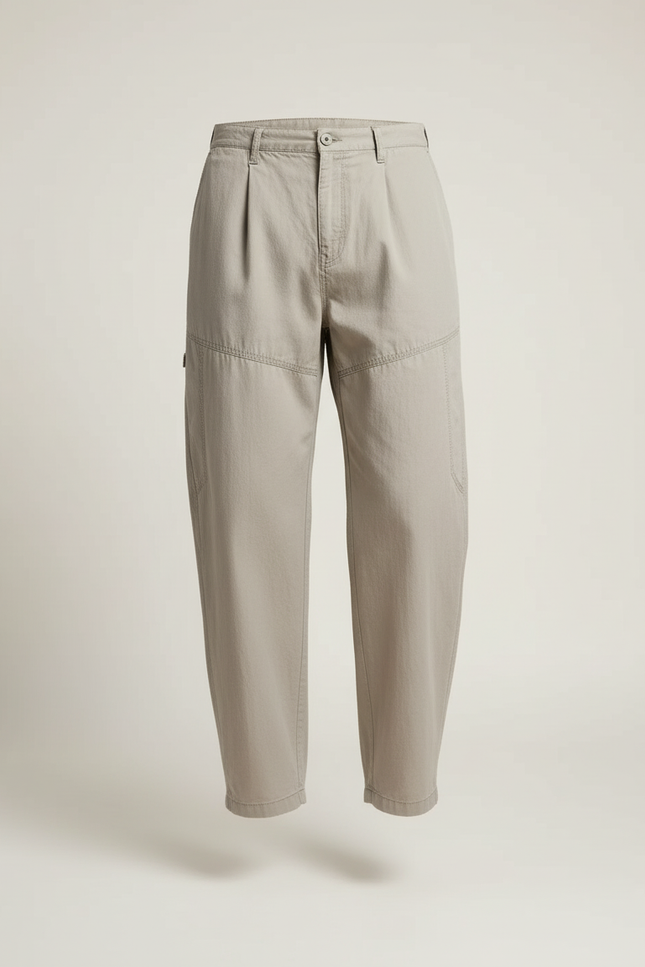 Pantalon Baggy Beige Coton Ample Cargo Homme - Toile - vue 3