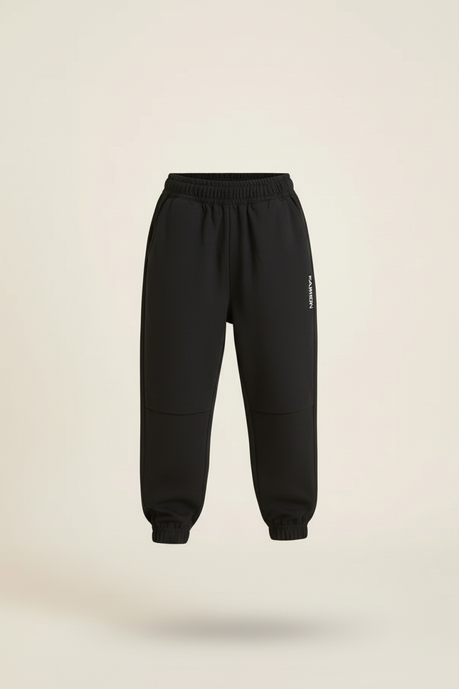 Pantalon Baggy Noir Coton Ample Confortable Enfant - Molleton - vue 3