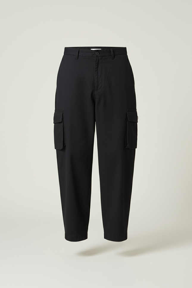 Pantalon Baggy Noir Cargo Décontracté Poches Homme - Toile - vue 3