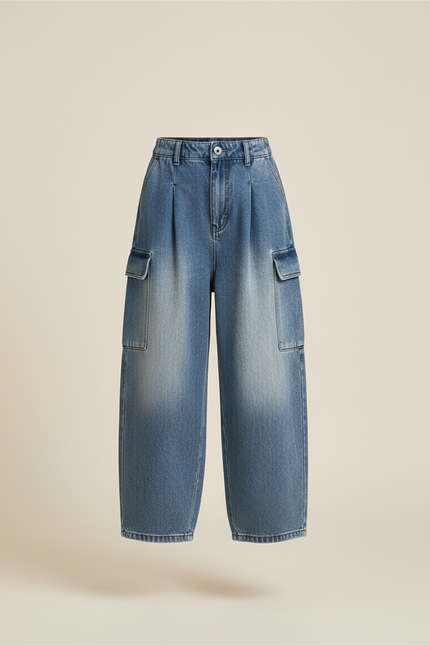 Pantalon Baggy Garçon Bleu Cargo - Jean - vue 3