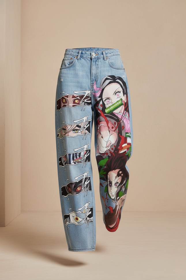 Pantalon Baggy Jean Clair Ample Manga Déchiré - Bleu - vue 3