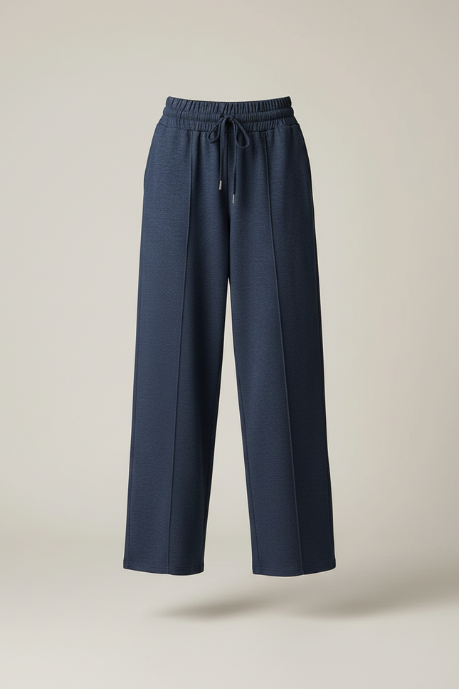 Pantalon Baggy Bleu Marine Ample Décontracté Cordon - Molleton - vue 3