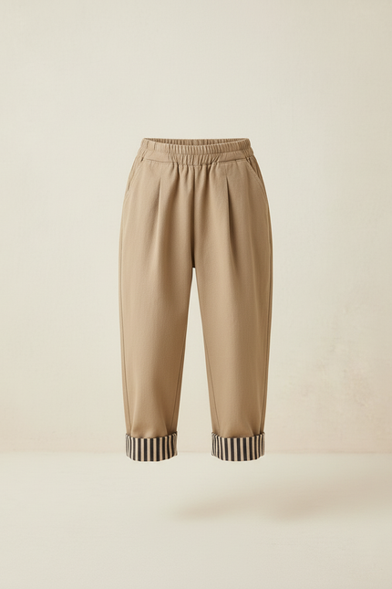 Pantalon Baggy Beige Ample Coton Casual Enfant - vue 3